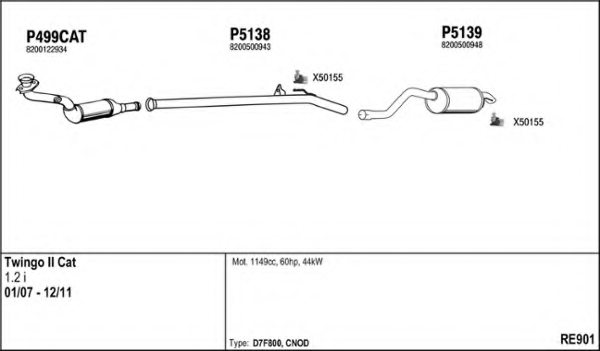 FENNO RE901 Exhaust System